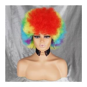 Perruques pour femmes Perruques afro for femmes noires perruques afro crépues courtes bouclées rebondissantes énormes perruques bouffantes moelleuses synthétiques de qualité supérieure for le cosplay (mengliouzhou, neuf)