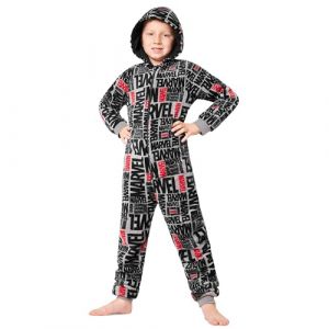 Marvel Combinaison Pyjama Enfant Garcon Surpyjama Grenouillère Garcon en Polaire Onesie Enfant Ado 9-15 Ans Avengers (Noir/Rouge, 9-10 Ans) (Get Trend., neuf)