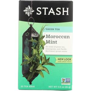 Stash Tea Company, Thé vert de haute qualité à la menthe Marocaine, 20 Sachets, 0,9 oz (26 g) (World Nutri, neuf)