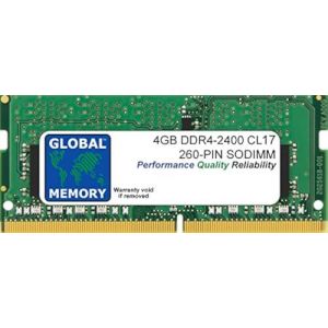 GLOBAL MEMORY 4Go DDR4 2400MHz PC4-19200 260-PIN SODIMM M&Eacute;MOIRE RAM pour Ordinateurs Portables (GLOBAL MEMORY, neuf)