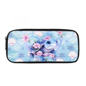 Kuiaobaty Trousse à crayons pour enfants, fournitures scolaires, sac de rangement, trousse à crayons mignonne pour fille et garçon, grande trousse à stylos, Coquilles de tortues de mer, Cartable (pandaQQas, neuf)