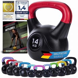 Body & Mind&reg; Halt&egrave;re boule Kettlebell en plastique 2-20 kg - Halt&egrave;re de musculation pour l'entra&icirc;nement - Halt&egrave;re d'inertie Profi Fitness (14Kg) (Goods & Gadgets GmbH, neuf)