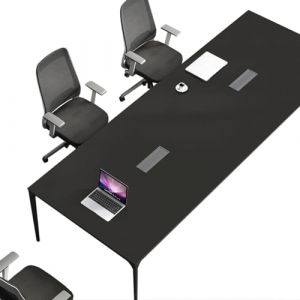 BHOMTY Sous-main de bureau Tapis de bureau en PU antid&eacute;rapant Tapis de table de conf&eacute;rence Grand tapis de souris Noir 90 x 180 cm (BHOMTY, neuf)