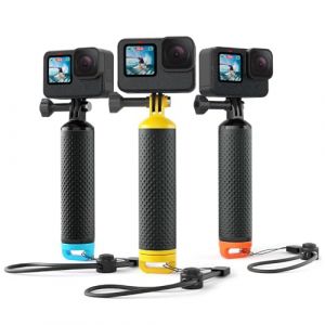 Sametop Poignée Perche Flotteur Handler Flottante Manche Monopode Compatible avec GoPro Hero 13 12 11 10 9 8 7 6 5 Session DJI Caméras d'action - Jaune (Sametop Europe, neuf)