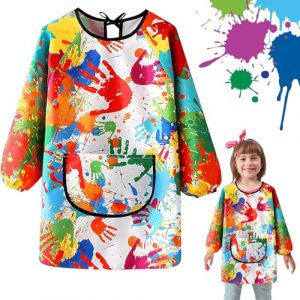 DTXYBC Tablier Peinture Enfant, Imperméable Blouse Peinture Enfant 6-12 Ans, Tablier Manches Longues Enfant, Tablier Peinture avec Poches et Manches Longues, pour L'école Activités, Peinture, Cuisine (TaoTI-EU, neuf)