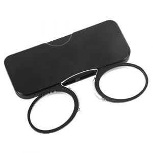 Lentilles de Lecture Unisexes, Lunettes pour Lire Sans Branche, Aide Visuelle Compacte, Mini Portable Lunettes de Lecture Légères, Nose Clip Lunettes de lecture Antidérapantes Aide à la lecture (Noir) (junthou, neuf)