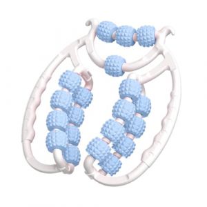 Rouleau Massage，Rouleau de jambe, rouleaux de massage à 20 roues pour les jambes, rouleau de cellulite en plastique, rouleau de masseur de cellulite non glissant pour cuisse (bleu) (Electronic-EU, neuf)