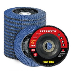 GEOGIEEW 20 Disques Abrasifs Lamelles 115mm Grain 120 - Disque &agrave; Poncer pour Meuleuse, Disque de Poncage M&eacute;tal/Inox/Bois - Efficace pour Acier Inoxydable, M&eacute;tal et Bois (dongguanshihuazheyanmocailiaoyouxiangongsi, neuf)