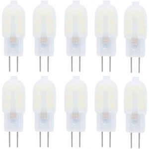 Aiwerttes Givré G4 Ampoule LED,2W ampoule halogène de remplacement 20W pour lustre salon chambre couloir lumière,12V AC/DC,économie d'énergie,non dimmable,paquet de 10(Blanc froid) (AWSEU, neuf)
