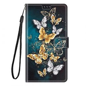 Guxira Coque Cuir pour iPhone 6 / 6S &Eacute;tui &agrave; Rabat Motif Dessin pour Filles Femmes, Portefeuille Housse avec Case 360 Degr&eacute;s Silicone Antichoc Protection Cover Cuir - Papillon (Guxira, neuf)