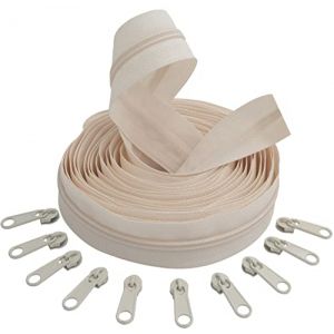 AERZETIX - C62728x5-C62804x10 - Kit de Fermeture &eacute;clair &agrave; glissi&egrave;re Spirale 5m N&deg;5 Couleur: p&ecirc;che Clair + 10 curseurs N&deg;5 Non verrouillable Couleur: p&ecirc;che Clair - en Nylon/m&eacute;tal - mercerie (Tuning, neuf)