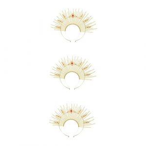 3 Pièces Bandeau Halo De Notre-dame Bandeau Déesse Pour Femme Déguisements D'halloween Casque De Soleil Bandeau De Mariage Vêtements De Fille Gothique Casque De Mariée Métal Yellow Healeved (Sonieg, neuf)