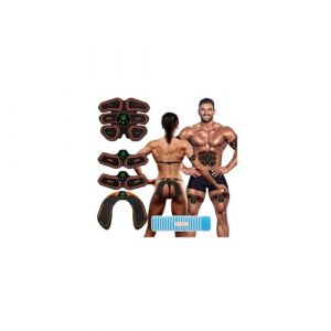 iWarmbase Electrostimulateur Musculaire, Abdos Musculation Appareil, 6 Modes et 19 Intensités Ceinture Musculation Electrostimulation, pour Abdos/Bras/Jambes/Fesses,Homme Femme (Rainbow185, neuf)