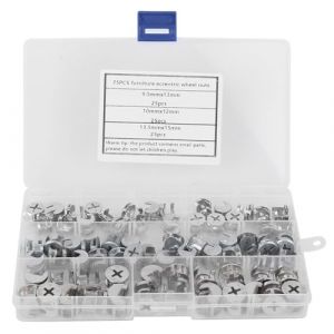 Ensemble de Connecteurs de Meubles à écrou à Came Excentrique de 75 Pièces-Kit de Fixation de Matériel 3 en 1 pour Armoires, Armoires et Assemblage de Meubles de Bricolage (Foiaog-EU, neuf)