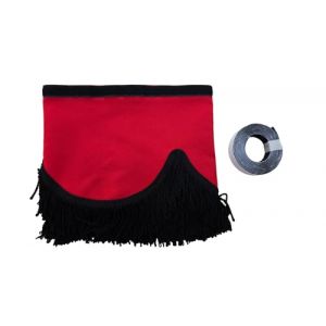 KramTruck Rideau de camion avec glands, Pare-soleil pour camion, Protection solaire pour toutes les marques de camions (rouge, pompons noirs) (KRAM-TRUCK Poland, neuf)