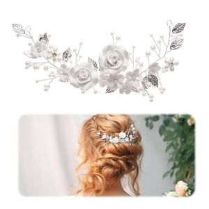 Accessoire Cheveux Mariage, Argent Mariage Cristal Cheveux Vignes Fleur Feuille Headpieces Accessoires de Cheveux de Mariage pour la Mari&eacute;e Barrette Cheveux Mariage, pour mari&eacute;e pour femme et fille (BABYCOMEBACK S.L, neuf)