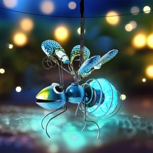 Lampe Abeille Suspendue Énergie Solaire,Guirlande Lumineuse Solaire Abeille/libellule/Papillon,Lanterne Jardin Lumière LED Solaire,Lumières Solaires Animaux,Lampe Solaire Exterieur Decoration (ZonQ, neuf)