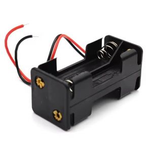 Boîtier Support pour 4 Piles AAA R03, Connecteurs Fils de Connexion 14 cm, Noir - A souder - (Sarto-FRANCE, neuf)