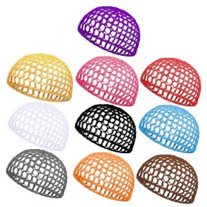 CIYODO 10 pi&egrave;ces Lot de Filets &agrave; Cheveux Crochet&eacute;s pour Dormir Femme Snood L&eacute;ger et Respirant Bonnet Maille Pratique et Bonnet Nuit Femme pour Sommeil Confortable Couleur Al&eacute;atoire (ChanghaiWall, neuf)
