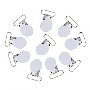 10 Pièces 25mm Rond Jarretelles Bretelles Sucette Sangle Hommes Jarretelles Clips Feuille Sangles Support Attaches Clips Drap de Lit Clips Attaches Clips (Blanc) (Socialme-eu, neuf)