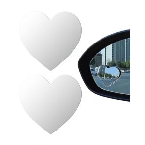 HUVZOR 2 pi&egrave;ces r&eacute;troviseurs d'angle mort en forme de c&oelig;ur pour voiture, r&eacute;troviseur lat&eacute;ral de voiture, angle r&eacute;glable, amovible,convexe, pour une s&eacute;curit&eacute; accrue, ajustement universel (Volumetech OU, neuf)