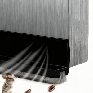 OIXEYA Joint Porte, 100cm Boudin de Porte Isolant Auto-Adh&eacute;sif, Bas de Porte Isolant Isolation Phonique with Brosse, Id&eacute;al pour L'Isolation Contre Le Froid, Le Bruit&l'humidit&eacute;,Anti-Poussi&egrave;re(Noir) (DINODANUBE TRADING, neuf)