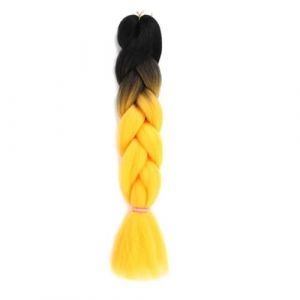 LYVQZPWLRla mode synthétique, Extensions de cheveux synthétiques tressés de 61 cm for femmes, coiffures à faire soi-même, jaune, orange, blond(M6) (KanHuaDeY, neuf)