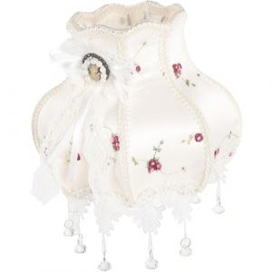 Abat-jour De Lustre En Dentelle Blanche Douille E27 Style R&eacute;tro Petit Abat-jour Pour Lampe De Bureau Applique Murale (Original MJW, neuf)