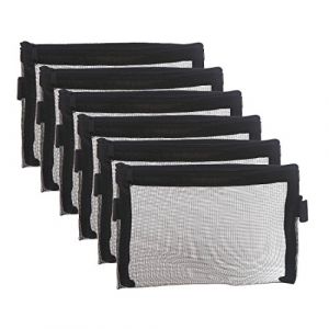 HYFAN Lot de 6 pochettes &agrave; fermeture &eacute;clair en maille transparente respirante pour documents de bureau et fournitures scolaires (noir, format A6) (Forwo, neuf)