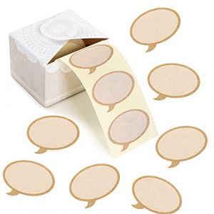 Logbuch-Verlag Lot de 200 &eacute;tiquettes inscriptibles en rouleau en forme de bulles de parole - Beige et marron - 5 x 3,5 cm (Logbuch Verlag, neuf)
