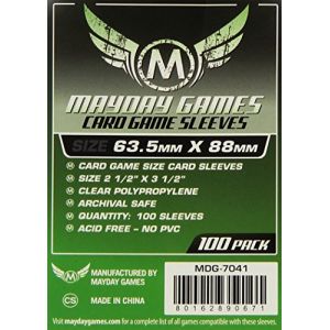 Maydaygames - 100 Prot&egrave;ge Cartes Format Standard 63.5x88mm (7041) (Red Rock Games Limited, neuf)
