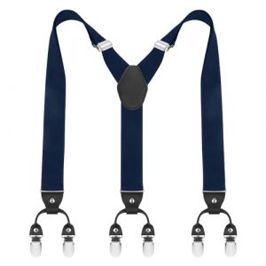 ACWOO Bretelles Homme, Réglable Élastiques Hommes Bretelles, 6 clips Heavy Duty Y Suspenders Style Bretelles, Sangle Pantalon Bretelles pour Hommes et Femmes (AOGOE-EU, neuf)