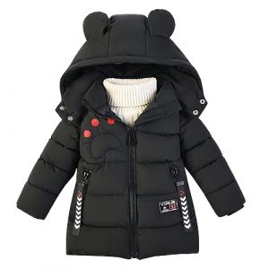 linboo Manteau Enfant Gar&ccedil;on Doudoune Chaud Blouson d'Hiver Automne Epais Veste &agrave; Capuche Pour B&eacute;b&eacute; Gar&ccedil;on, Noir, 6 ans (TBONBON-EU, neuf)