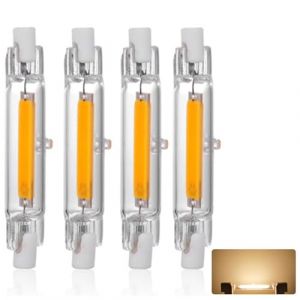 Ampoule LED R7S 78mm 10W Dimmable, Blanc Chaud 3000K, 1000LM, Lin&eacute;aire Ampoule Remplacer Halog&egrave;ne J78 100W, &Eacute;clairage &agrave; 360 Degr&eacute;s, OCB R7S LED 78mm pour Couloirs et Appliques Murales, 4 Pi&egrave;ces (XALDSMYXGS, neuf)