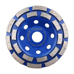 HIGHDRIL Meule diamantée pour béton - double rangée - 125 mm x 22,23 mm Pour meuleuse d'angle - Meule diamantée pour pierre, béton, colle à carreaux, granit, maçonnerie (NB DIATOOL DIY TOOLS, neuf)