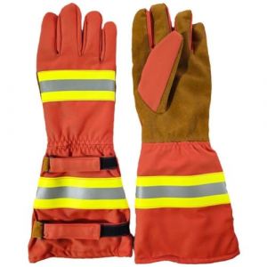 Muteitt Gants de Lutte Contre l'incendie, Gants de Pompier Professionnels, r&eacute;sistance &agrave; la Chaleur et aux Flammes, Gants de Travail de s&eacute;curit&eacute; &agrave; Manches Longues avec Bande r&eacute;fl&eacute;chissante (SHENKUUOWENHUA, neuf)