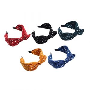 OFFIGAM 5 pièces Bandeaux à Nœud Motif à Jaune Noir Rouge Bleu Marine Vert Foncé Accessoires Élégants pour Fête et Cosplay (pristonswater, neuf)