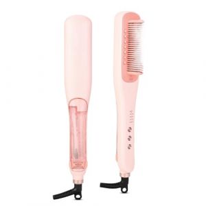 AraSyleon Brosse à Repasser à Cheveux à Vapeur, 4 Niveaux Température, Chauffage Rapide 30s, Plaques en Céramique Lisseur Vapeur, Design Sûr, Brosse à Lisser Vapeur pour Tous les Cheveux (Yucenan, neuf)