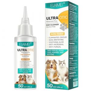 Nettoyant Oreille Chien, Soins des Oreilles pour Chiens, Nettoyant Oreille Chien et Chat, Nettoyage Oreille Chien, Nettoyant Auriculaire Chien, &Eacute;limine Les Odeurs, pour Tous Les Chiens et Chats, 50ml (MEILINLIN LTD, neuf)