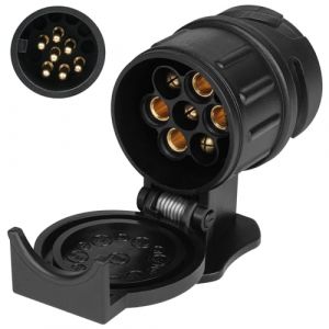 URAQT Prise de Remorque 13 Broches vers 7 Broches, 12V Adapteur Prise Remorque Attelage, Adaptateur Prise Remorqu, Connecteur Prise de Remorque Male, pour Remorque de Voiture, Tracteur, Caravane (HAPPYSALLER, neuf)