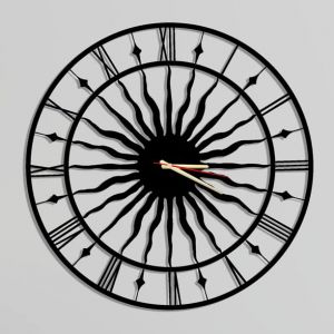 Dekory Horloge Murale en Métal Silencieuse, Pendule Murale de Style Industriel Vintage, Idéale pour Salon, Bureau, Chambre, Cuisine et Salle à Manger (60 x 60 cm, Mercur) (Dekorywallart, neuf)