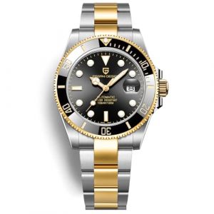 Pagani Design Hommes Montre Automatique Business &eacute;tanche analogique Montre Automatique NH35 Mouvement c&eacute;ramique Lunette tournante Verre Saphir en Acier Inoxydable Montres de Luxe. (Or Noir) (RollsTimi Outlet Store, neuf)