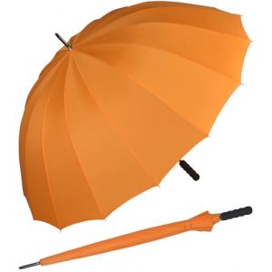 iX-brella - Parapluie de couple léger XXL en 16 pièces avec poignée douce agréable - Diamètre : 1,29 m, Orange, 129 cm (RS-Versand, neuf)