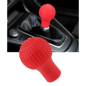 Flaconi Couverture de Pommeau de Levier de Vitesse de Voiture,Antidérapant Housse Pommeau de Vitesse,Couvercle de Pommeau de Levier Vitesse en Silicone,Adapte à la Plupart des Voitures,SUV(Rouge) (shenhua auto, neuf)