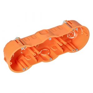 Miratic Boite Encastrement Cloison S&egrave;che (Placo) de Profondeur 45mm Cache Prise Electrique Diam&egrave;tre 60mm Boite de Derivation &agrave; Encastrer dans Plaque de Pl&acirc;tre (3 postes) (Vermann, neuf)