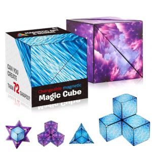 XPJBKC 2Pcs Cube Magnétique, Fidget Cube, Magic Cube, Infinity Transformable Cube, Puzzle Cube 3D, Jouet à Partir de 7-8-9-10-11 Ans Garçon (XKDEU, neuf)
