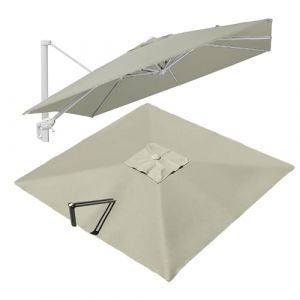 VLKLPZAHAK Parasol De Jardin Rectangulaire Toile De Rechange 300x400cm Auvent De Rechange pour Déporté Parasol 8 Baleines, Tissu De Rechange pour Parasol De Table(Light Grey,3x3m (9.8x9.8ft)) (rongchenghaoshangmao, neuf)