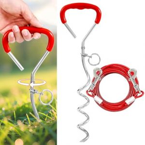 Snagle Paw Piquet de dressage avec laisse, piquet de camping pour chien, avec serre-câble, chaîne de 9 m pour le camping, laisse d'entraînement pour chien de taille moyenne et grande (SnaglePets, neuf)