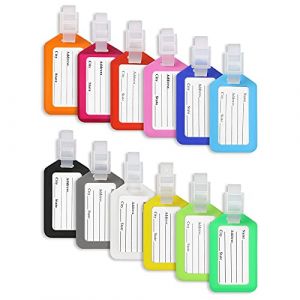 Vicloon 12PCS &Eacute;tiquette Bagage Pour Valise,&Eacute;tiquette Bagages &Eacute;tiquettes D'&eacute;tiquette de Sac &agrave; Main,Tag Porte-&eacute;tiquette pour Valise Et Sac De Voyage Avec Carte Nom Adresse Num&eacute;ro (Plastique) (Vicloon&reg;-FR, neuf)