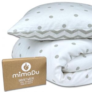 mimaDu Parure de lit pour bébé en coton (Oeko-Tex 100) 100 x 135 cm – Parure de lit pour enfant avec taie d'oreiller et housse de couette pour garçon et fille – Housse de couette pour lit bébé, lit (LT_Commerce, neuf)